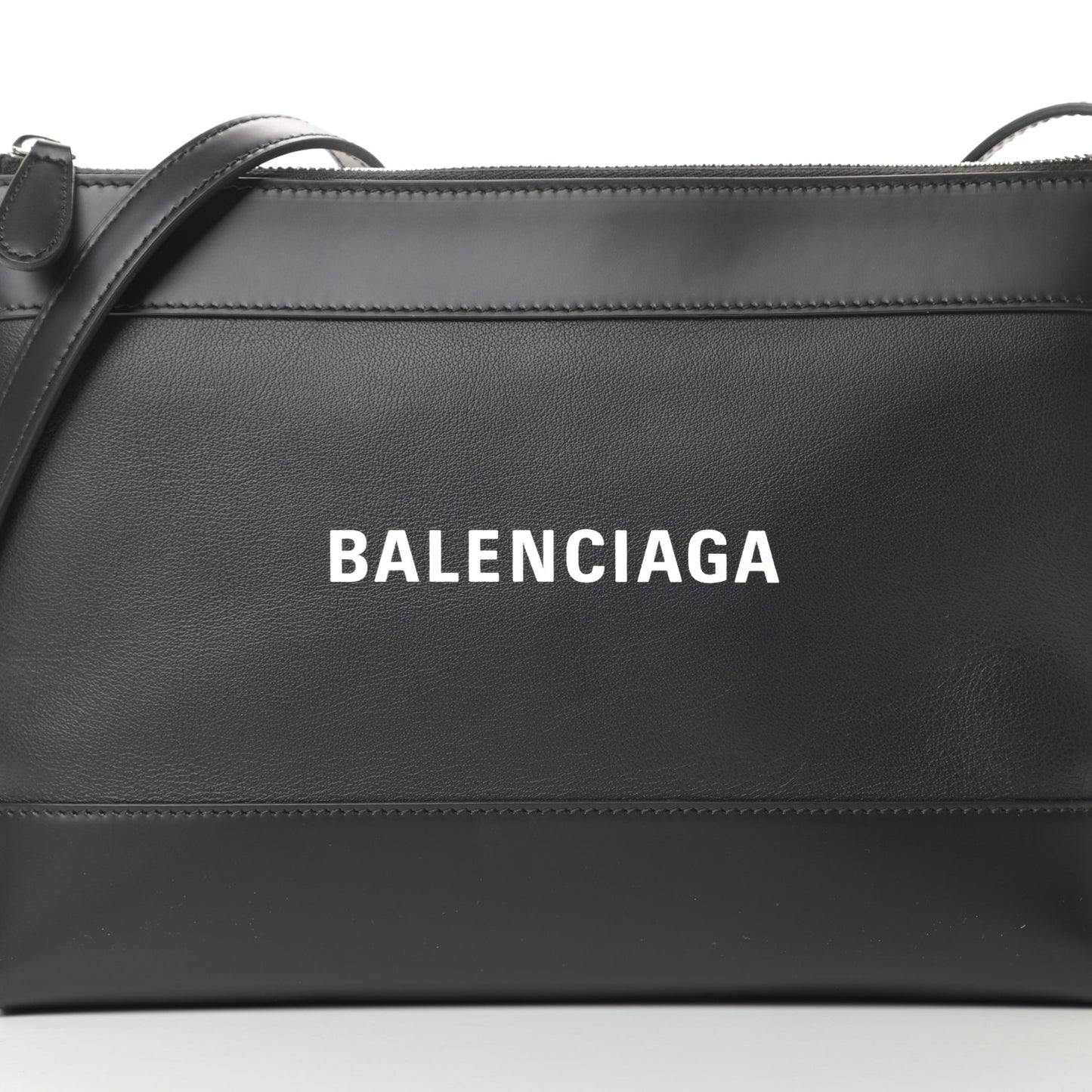 Calfskin Logo Shouder Bag Black