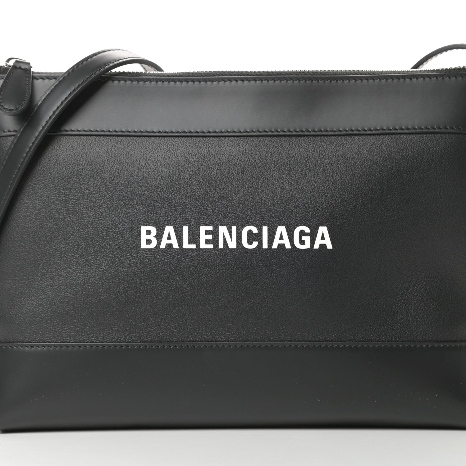 Balenciaga Calfskin Logo Shouder Bag Black 8 of 12