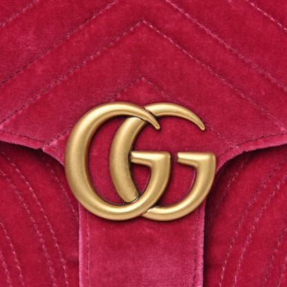 Gucci Velvet Matelasse Small GG Marmont Shoulder Bag Light Raspberry Rose 10 of 10