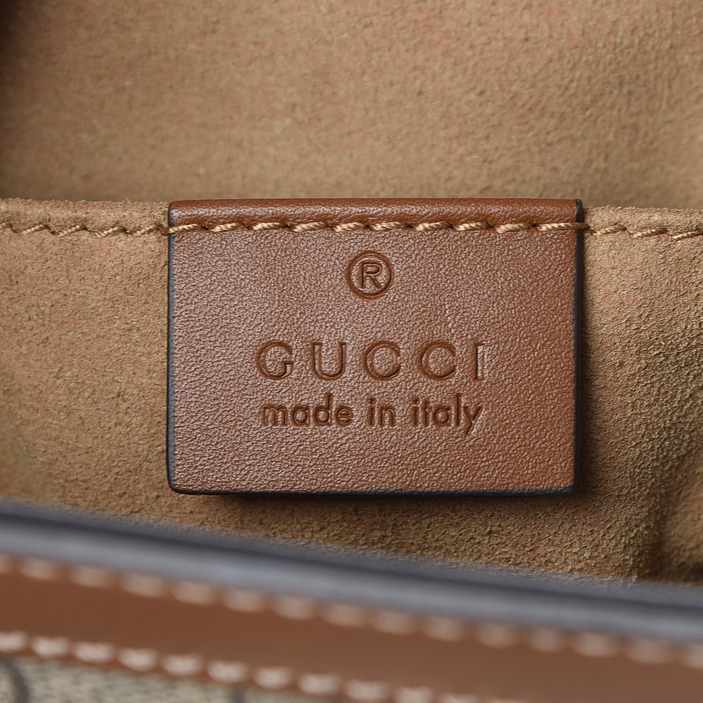 GG Supreme Monogram Calfskin Small Padlock Tote Beige Ebony Tuscany
