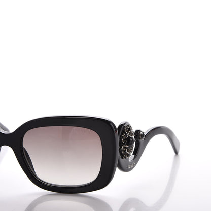 Prada Crystal Ornate Square Baroque Sunglasses SPR 33P Black 7 of 9