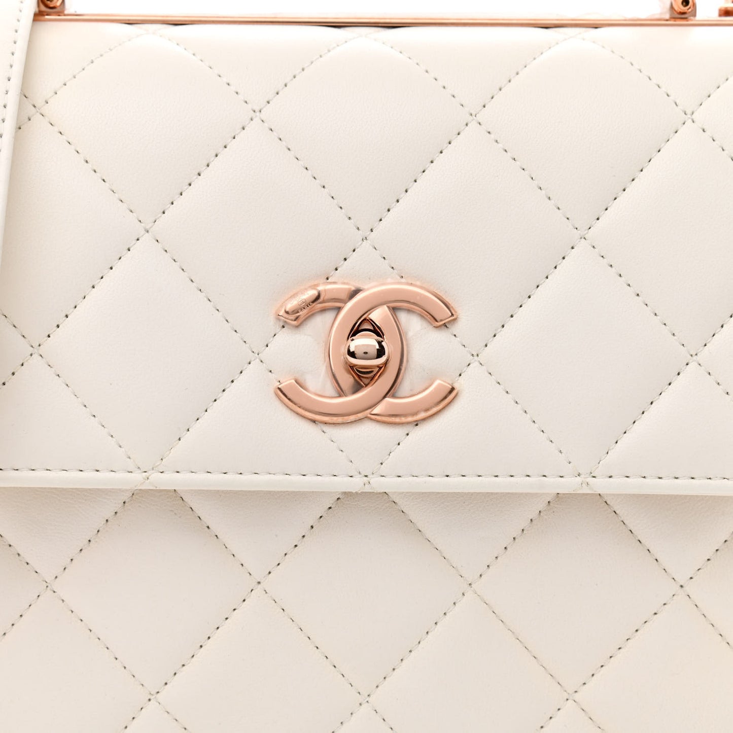 Lambskin Quilted Small Trendy CC Dual Handle Flap Bag White