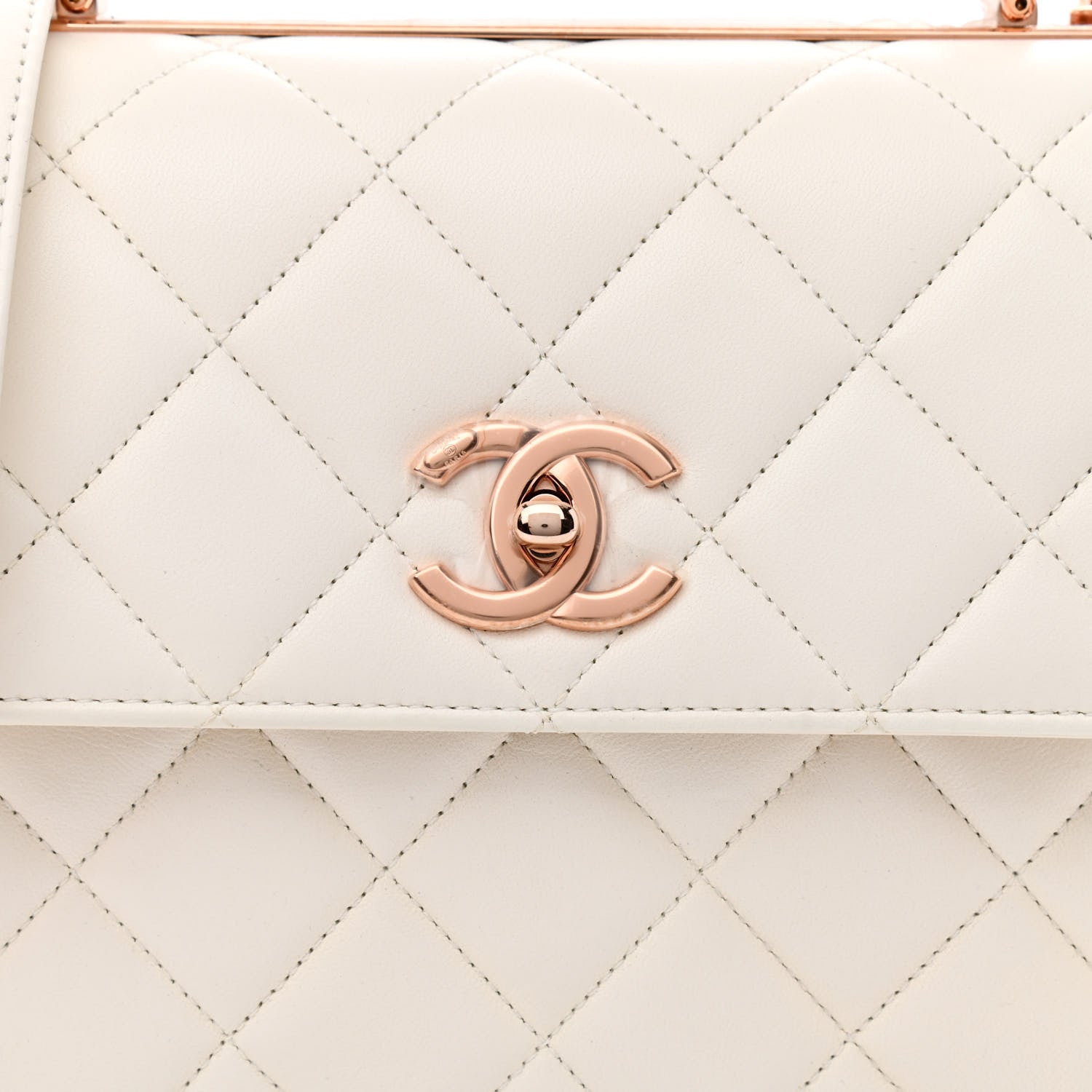 Chanel Lambskin Quilted Small Trendy CC Dual Handle Flap Bag White 8 of 12