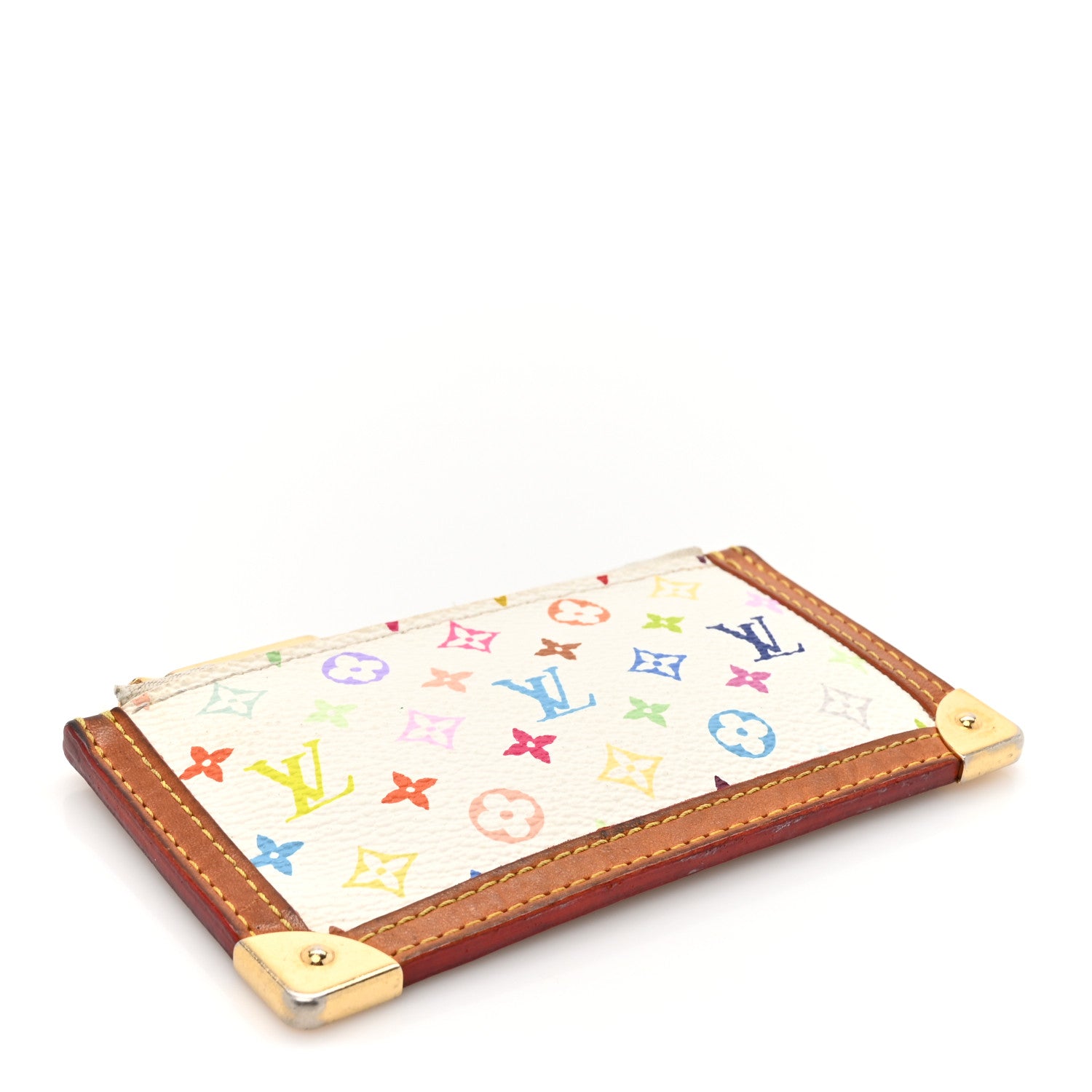 Louis Vuitton Monogram Multicolor Key Pouch White 4 of 9