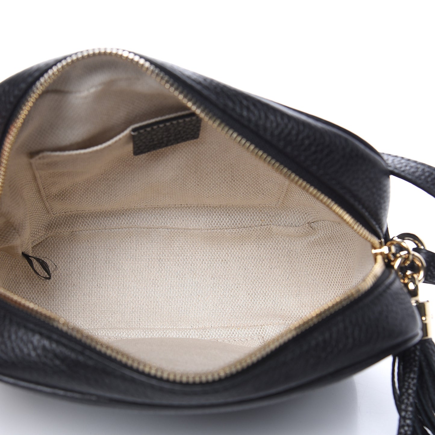Pebbled Calfskin Small Soho Disco Bag Black