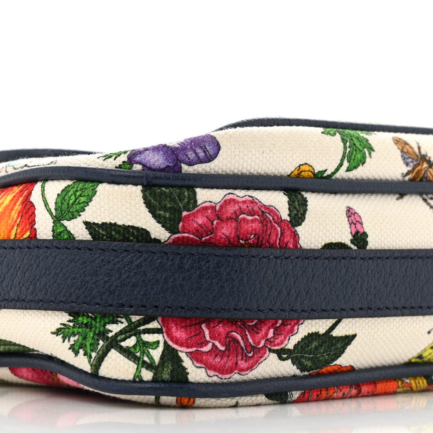Canvas Flora Floral Shoulder Bag White Blue Agata Mulitcolor