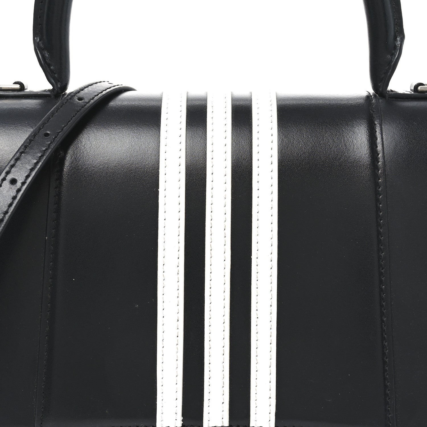 Balenciaga X ADIDAS Shiny Box Calfskin Medium Hourglass Top Handle