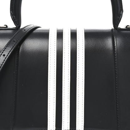 Balenciaga X ADIDAS Shiny Box Calfskin Medium Hourglass Top Handle Bag Black White 7 of 9