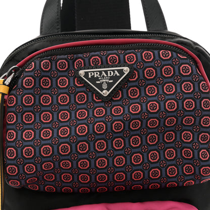 Prada Tessuto Stampato Nylon Otta Print Sling Backpack Pink Multicolor 8 of 10