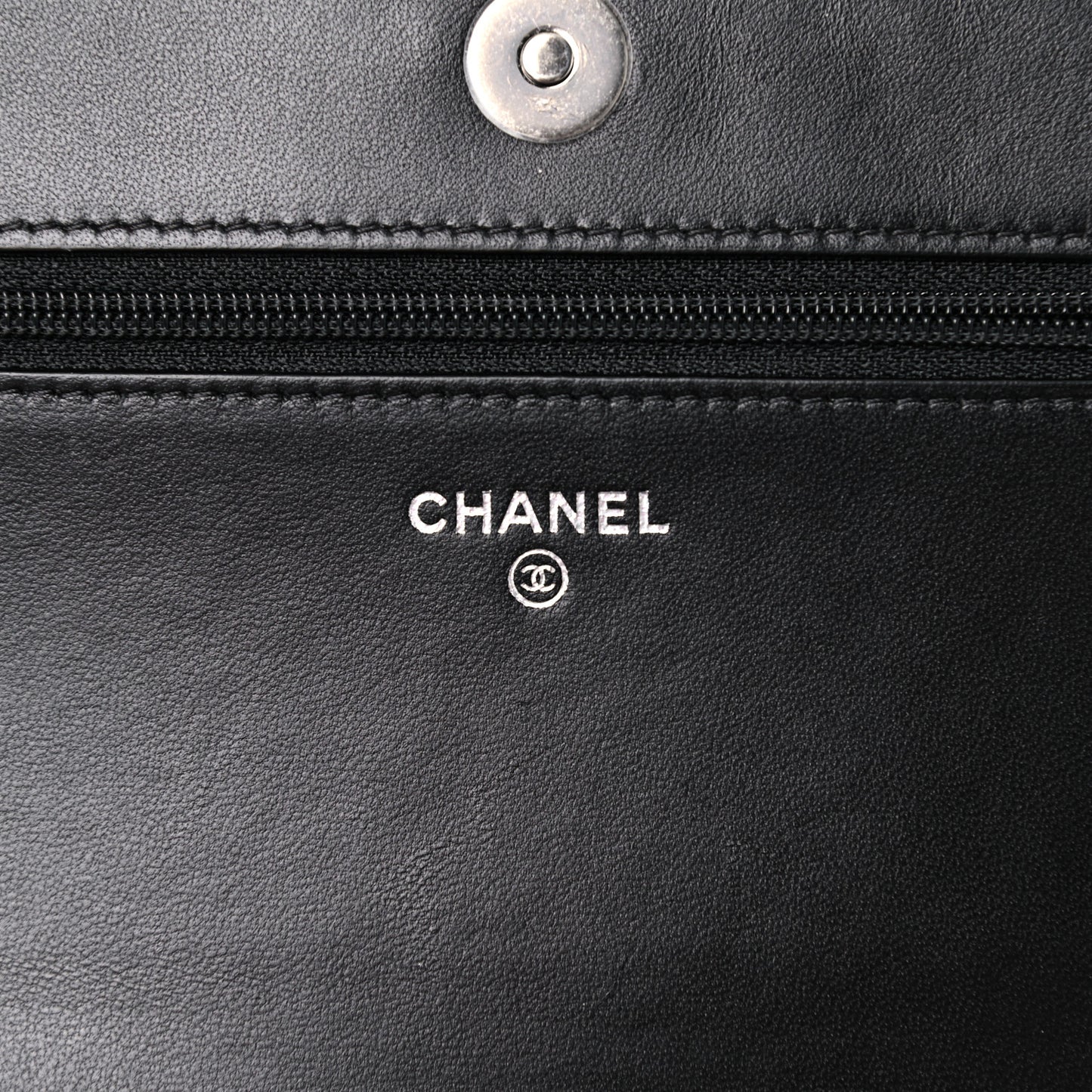 Lambskin Quilted Boy Wallet On Chain WOC Black
