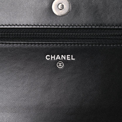 Chanel Lambskin Quilted Boy Wallet On Chain WOC Black 10 of 14