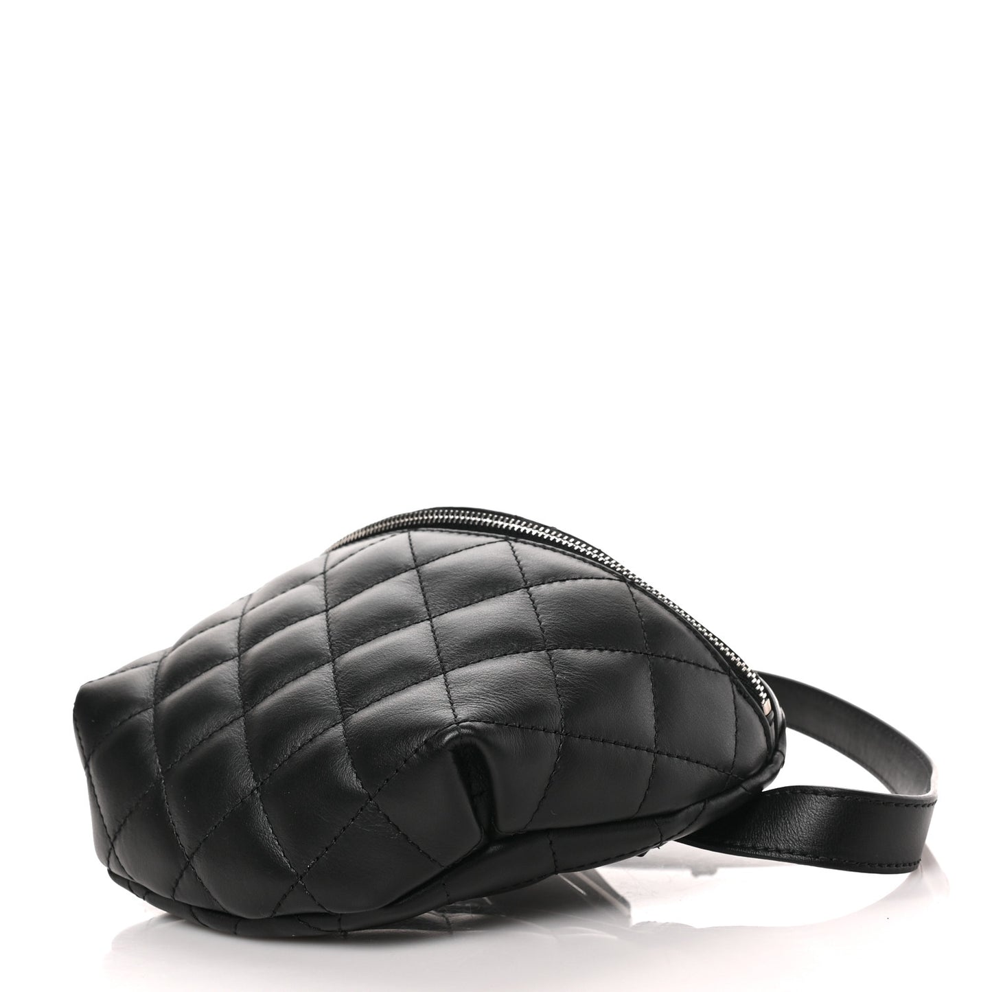 Calfskin Quilted Waist Belt Bag Black