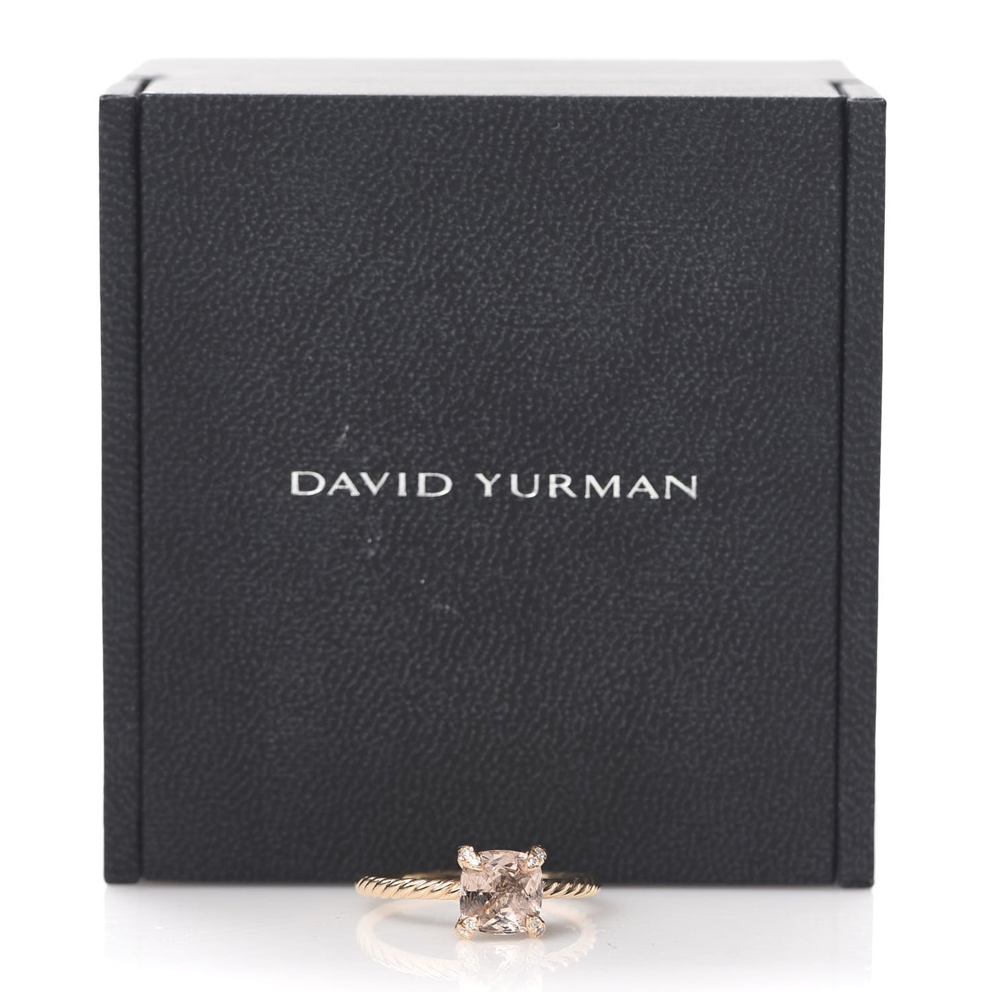 18K Rose Gold Diamond Morganite 7mm Chatelaine Ring 54 7