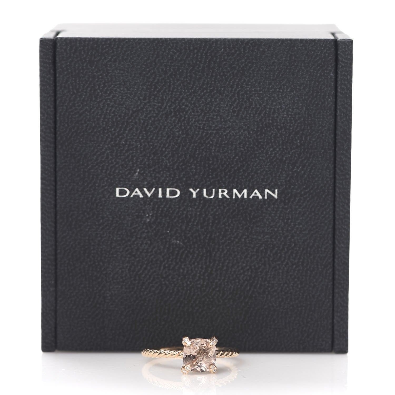 David Yurman 18K Rose Gold Diamond Morganite 7mm Chatelaine Ring 54 7 6 of 6