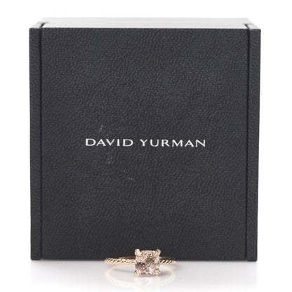 David Yurman 18K Rose Gold Diamond Morganite 7mm Chatelaine Ring 54 7 6 of 6