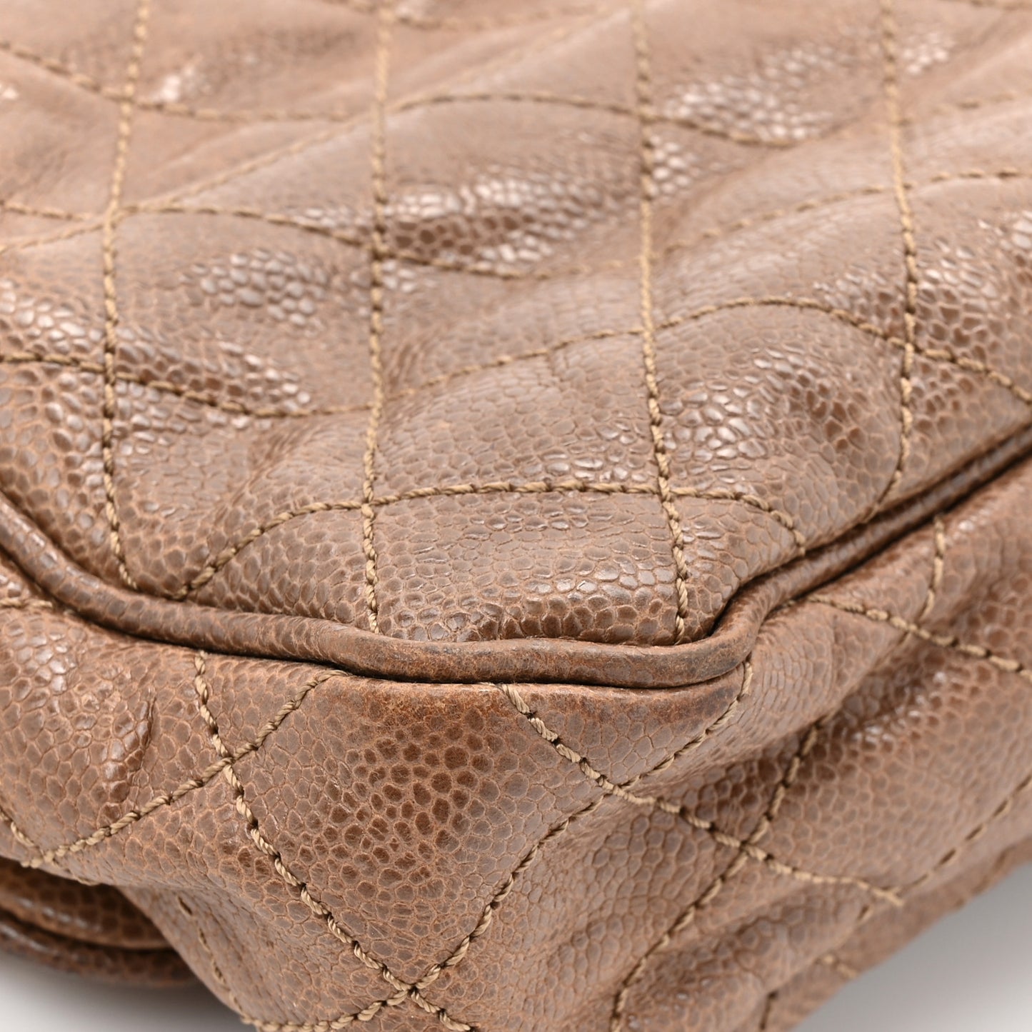 Caviar Quilted Medium Easy Flap Brown