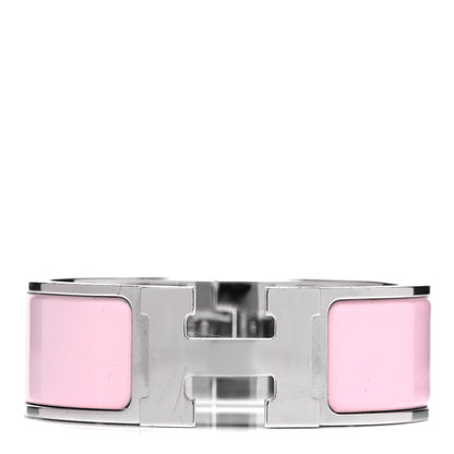Hermes Enamel Wide Clic Clac H Bracelet PM Rose Dragee 1 of 4