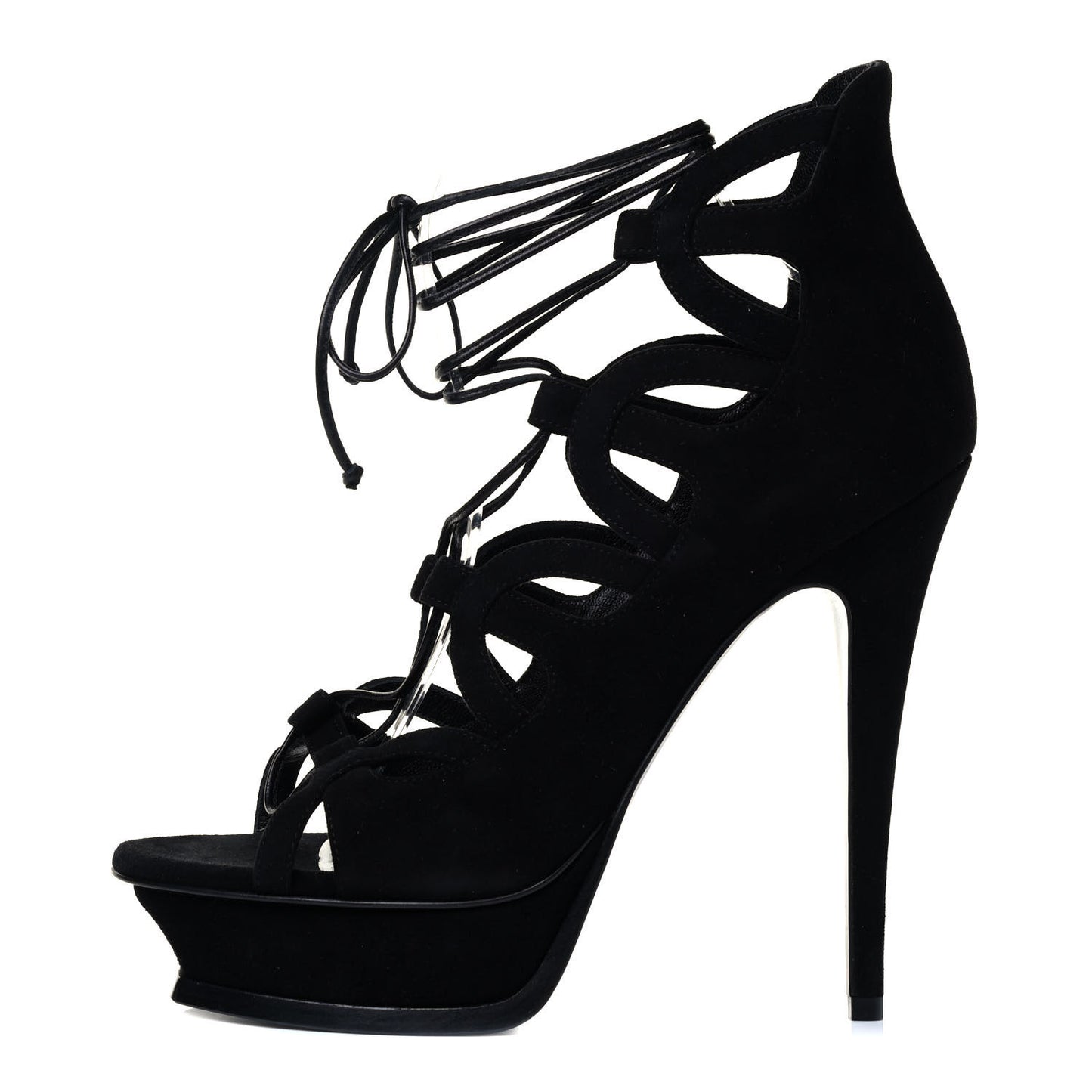 Kid Scamosciato Tribute 105 Lace Up Platform Sandals 39 Black