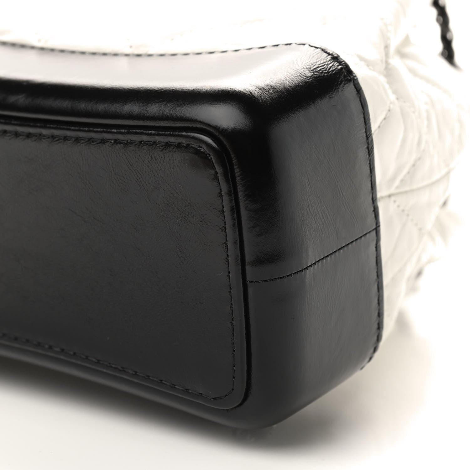 Chanel Aged Calfskin Quilted Gabrielle Backpack Black White 8 of 8