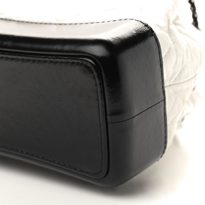 Chanel Aged Calfskin Quilted Gabrielle Backpack Black White 8 of 8