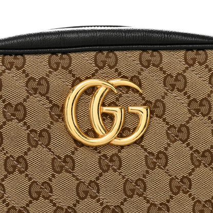 Gucci Monogram Matelasse Diagonal Small GG Marmont Chain Shoulder Bag Beige Black 8 of 12