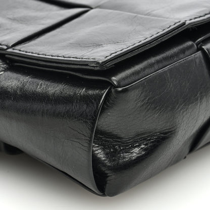 Bottega Veneta Paper Calfskin Intreccio Cassette Belt Bag Black 8 of 9