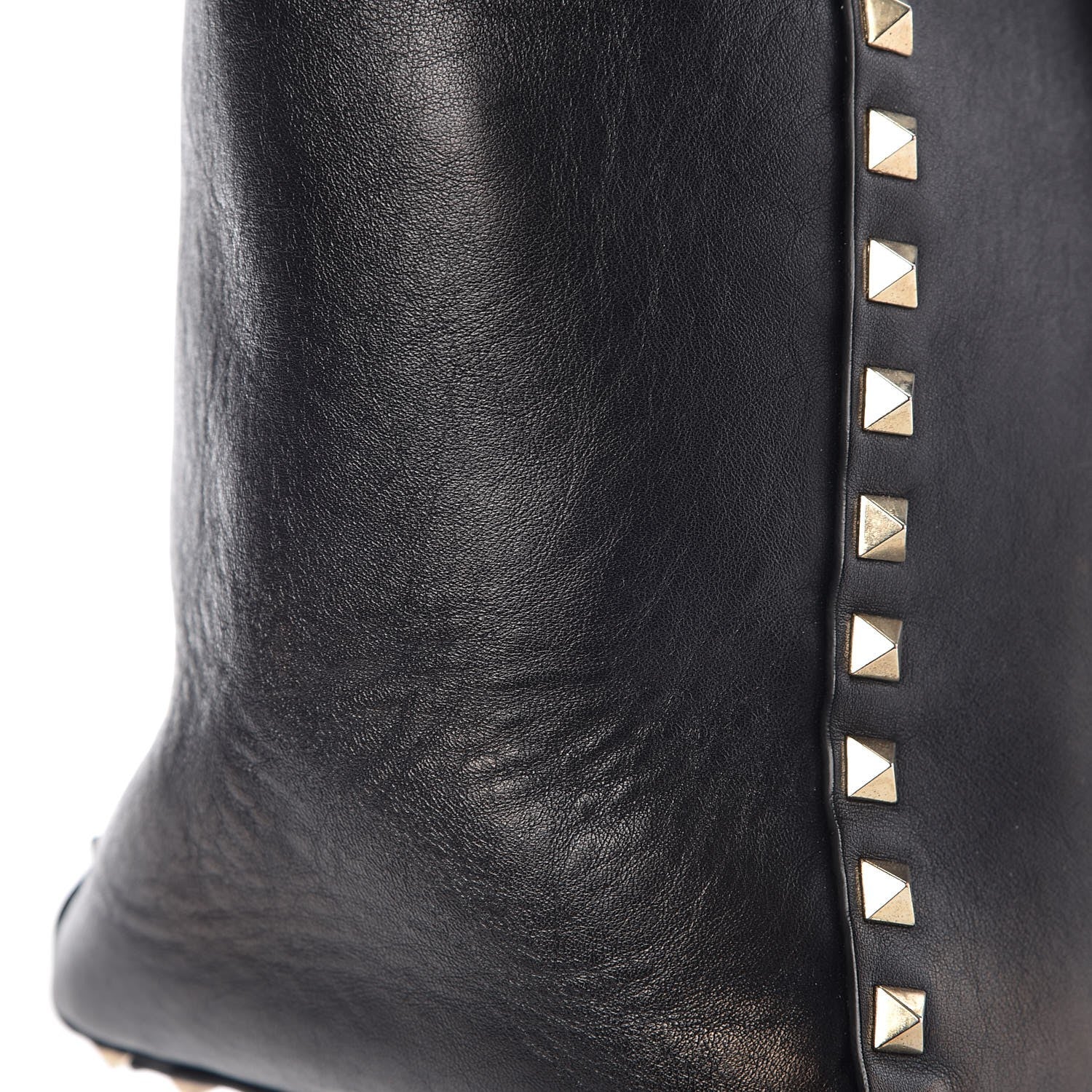 Valentino Garavani Vitello Rockstud Double Handle Tote Black 10 of 12