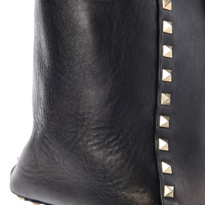Valentino Garavani Vitello Rockstud Double Handle Tote Black 10 of 12