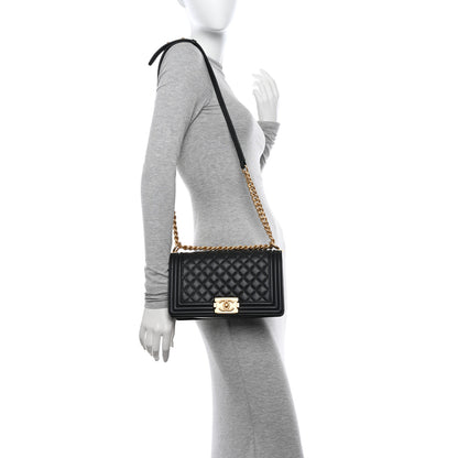 Chanel Calfskin Quilted Medium Boy Flap Black 2 of 10