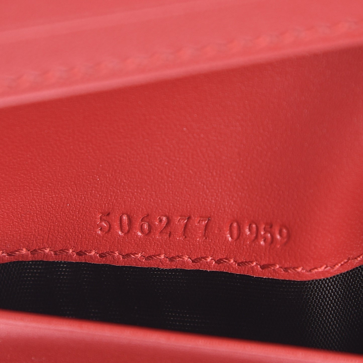 GG Supreme Monogram Bosco Patch Card Case Wallet Beige Malva Hibiscus Red
