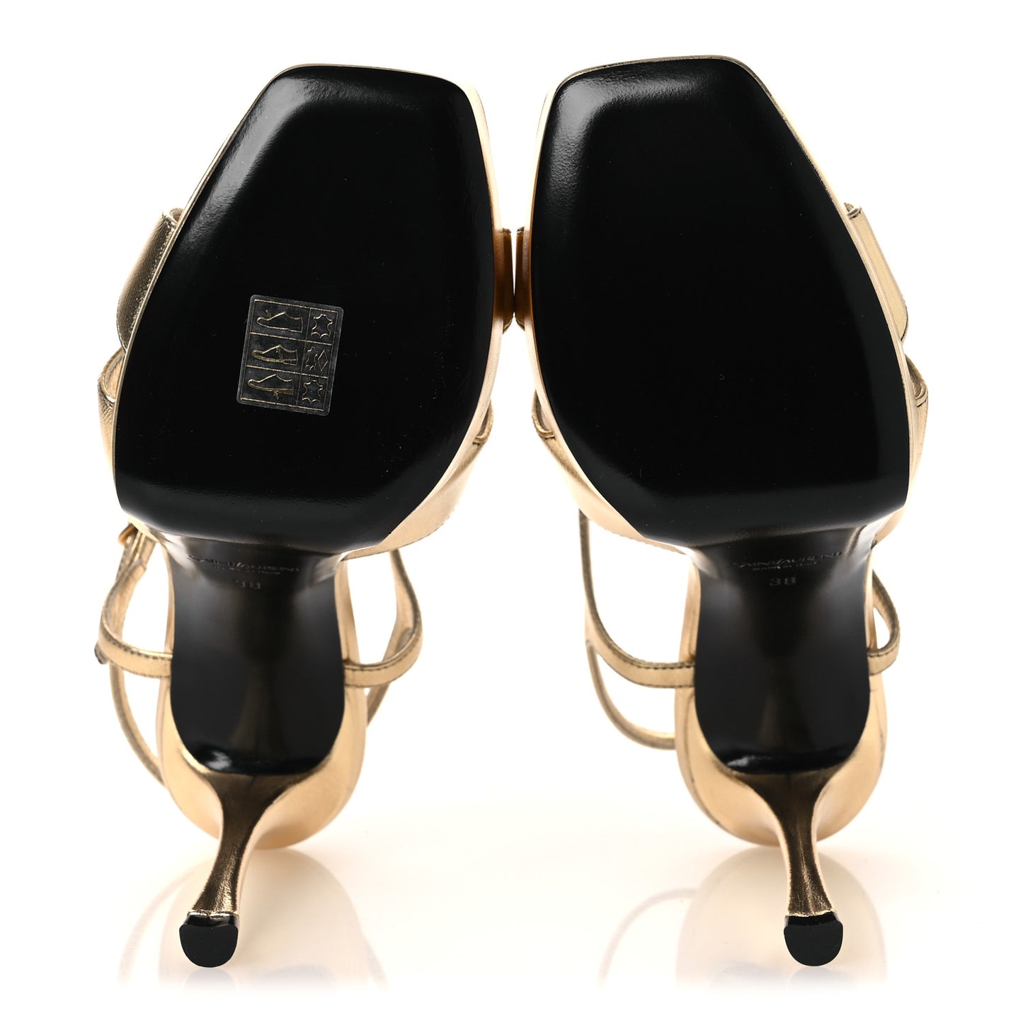 Metallic Calfskin Debbie 85 Platform Sandals 38 Egypt Gold 3