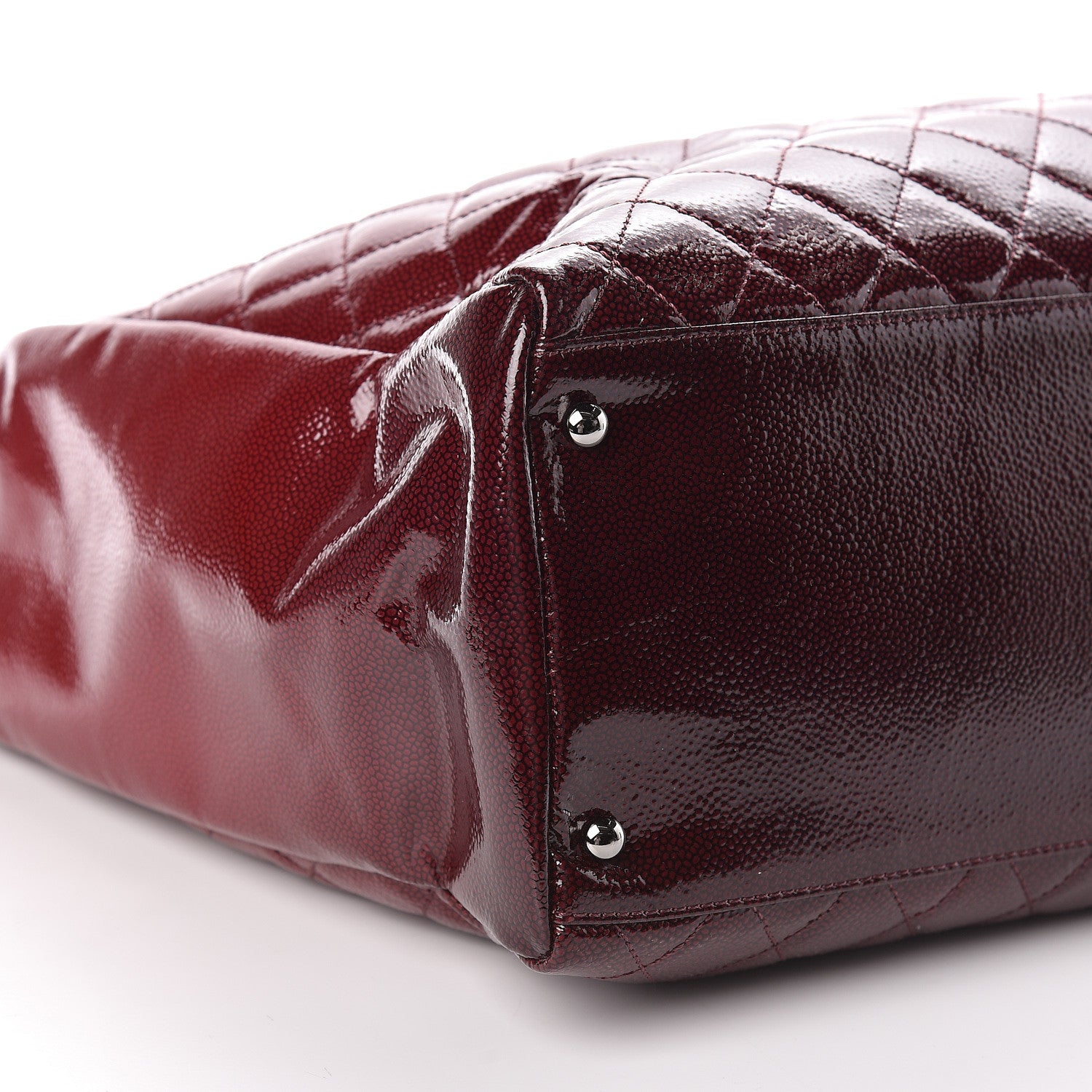 Chanel Patent Caviar Diamond Quilted Large Shine Reissue Tote Red 11 of 12