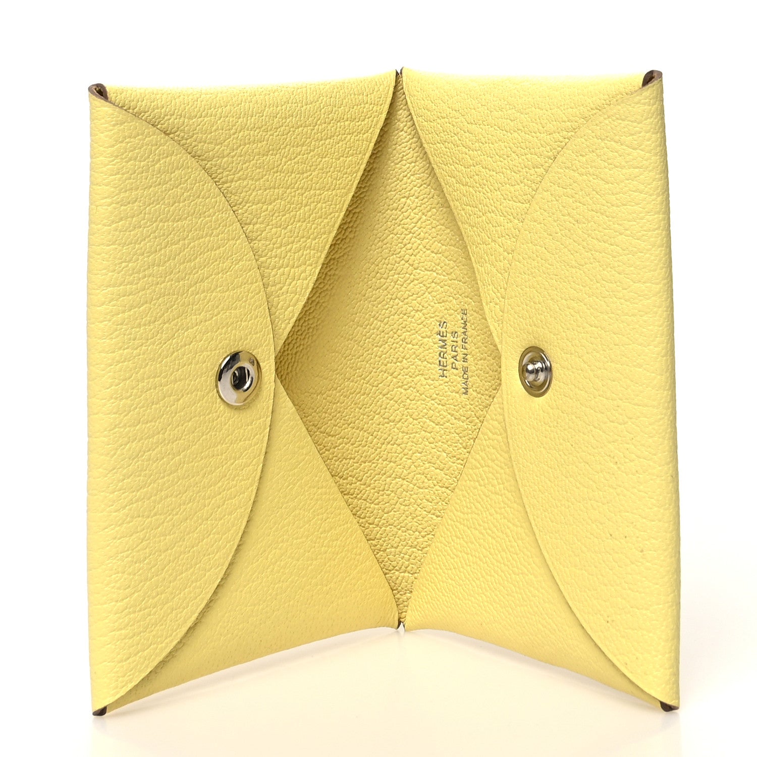 Hermes Chevre Mysore Calvi Card Case Limoncello 5 of 13