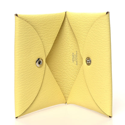 Hermes Chevre Mysore Calvi Card Case Limoncello 5 of 13