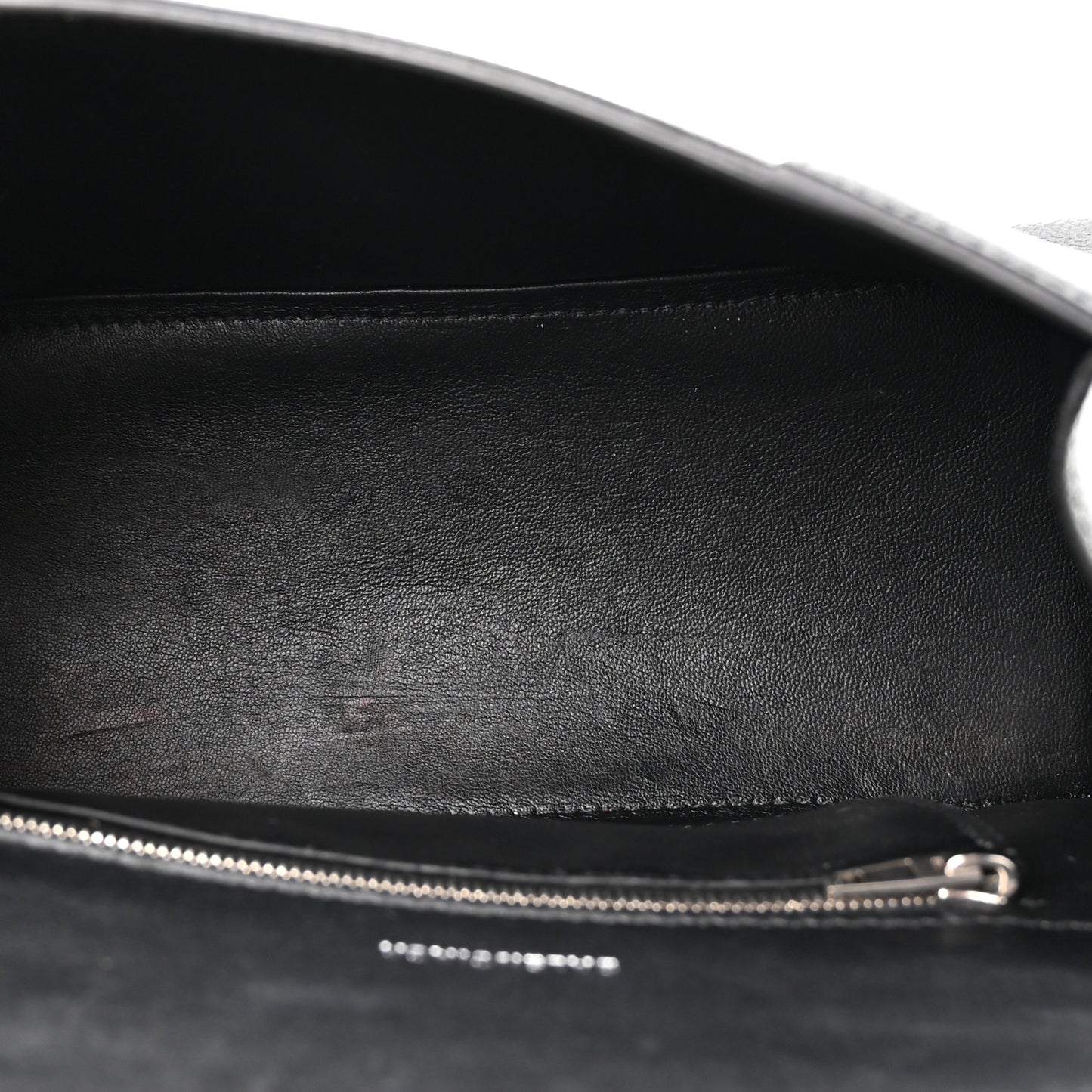 Grained Calfskin Small Hourglass Top Handle Bag Black