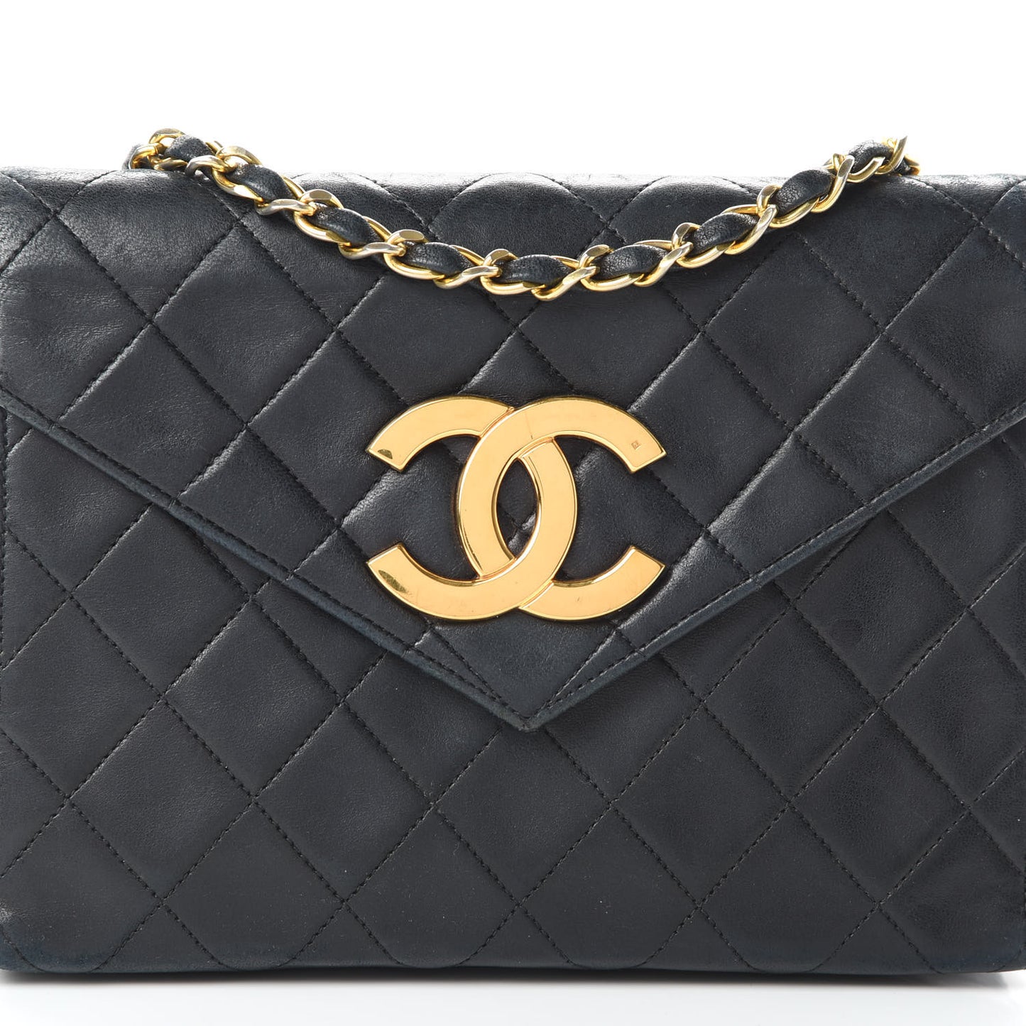 Lambskin Quilted Flap Bag Black
