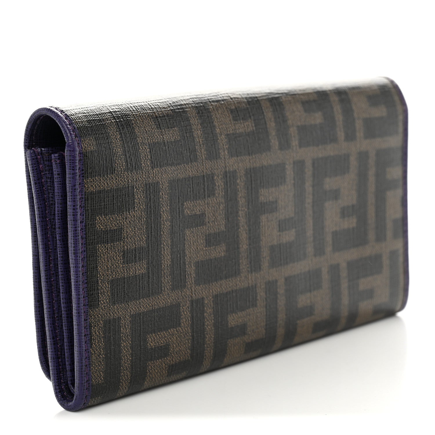 Fendi Zucca Continental Wallet Tobacco Purple 3 of 4