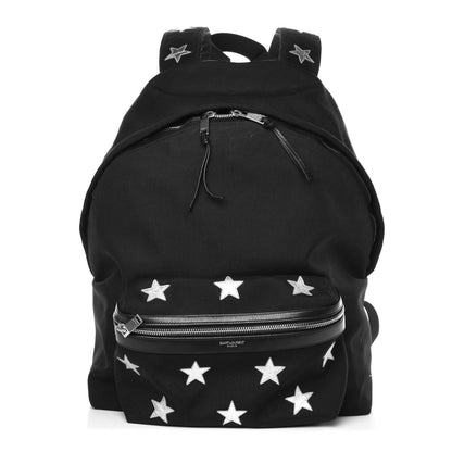 Saint Laurent Canvas Stars Print Hunting Backpack Black Silver 1 of 10