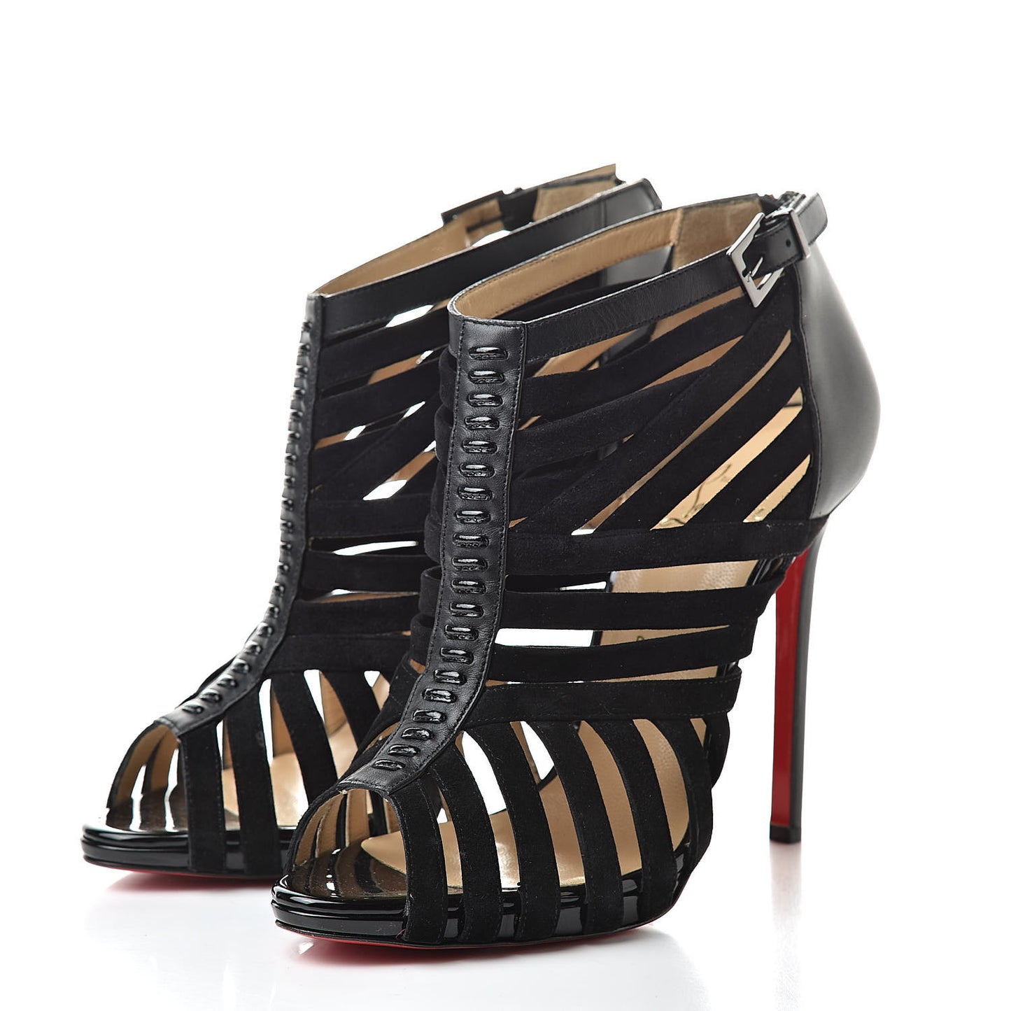 Suede Calfskin Patent Karina 120 Booties 39.5 Black