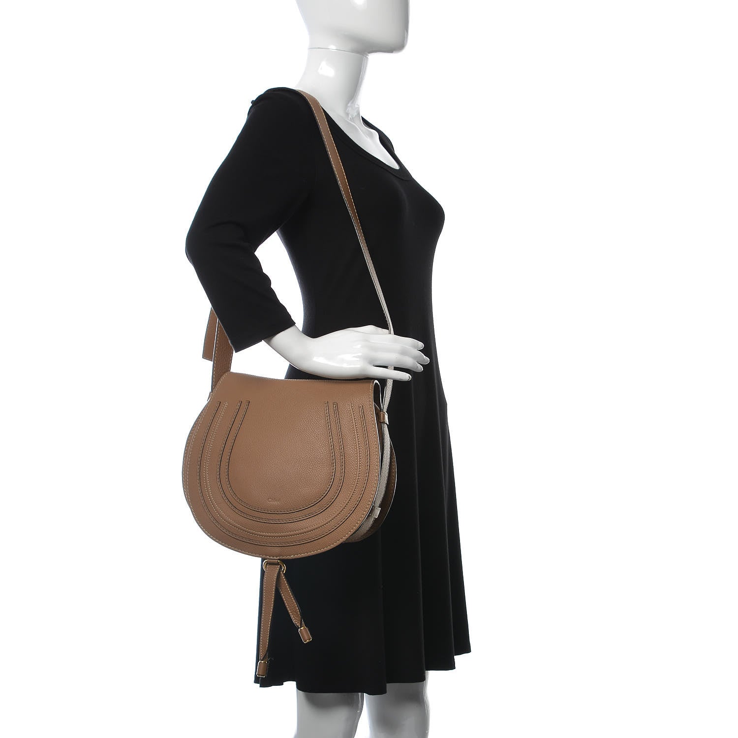 Chloe Calfskin Medium Marcie Round Crossbody Bag Nut 2 of 9