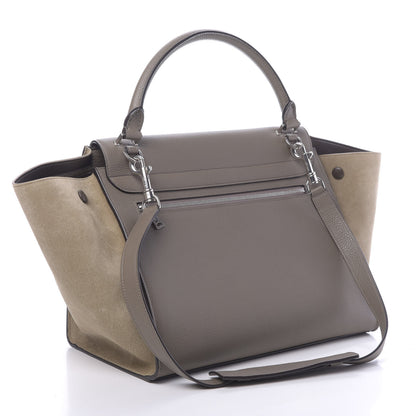Celine Drummed Calfskin Suede Medium Trapeze Souris 3 of 9
