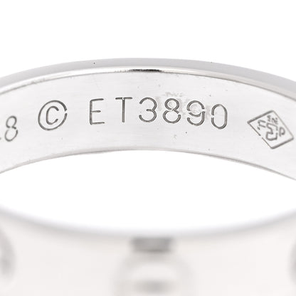 Cartier 18K White Gold 3.5mm LOVE Wedding Band Ring 48 4.5 4 of 5