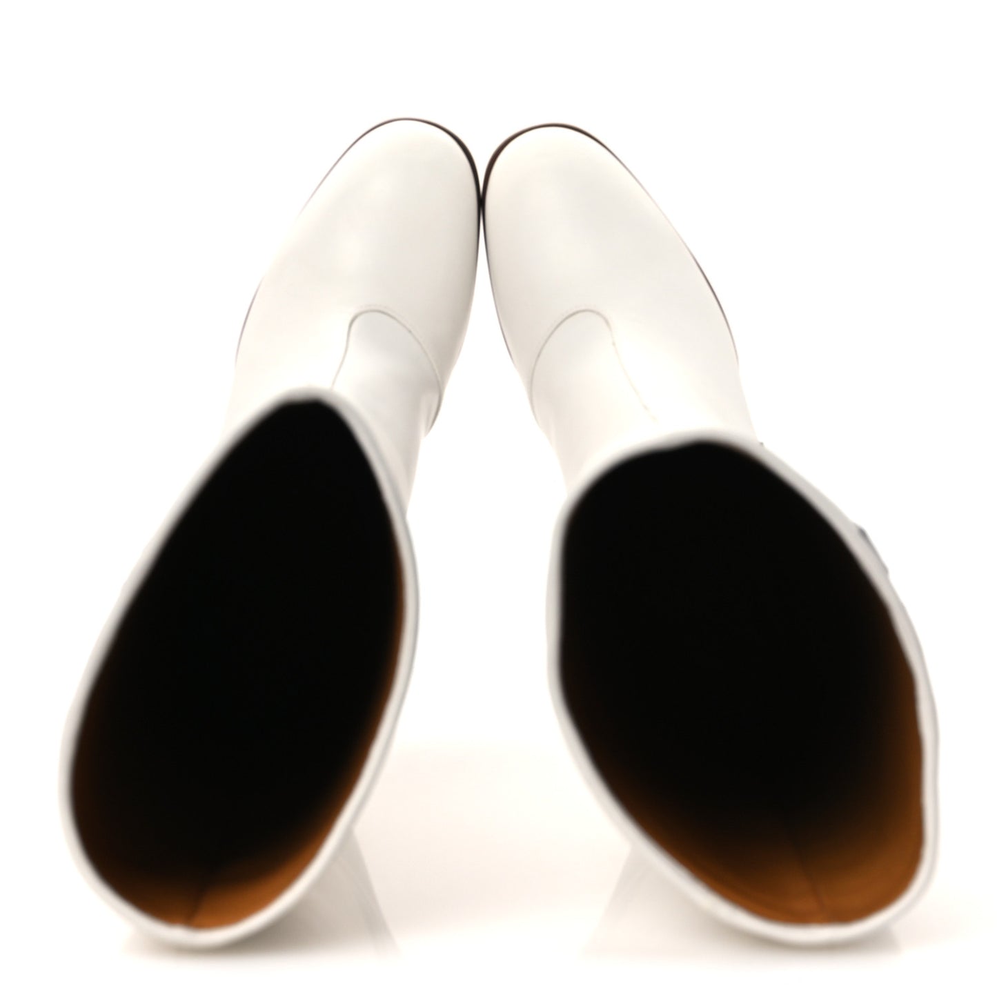 X ADIDAS Calfskin Elizabeth Knee Boots 37 White Black