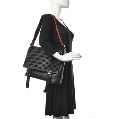 Christian Louboutin Calfskin Spikes Loubiclic Messenger Black 2 of 10