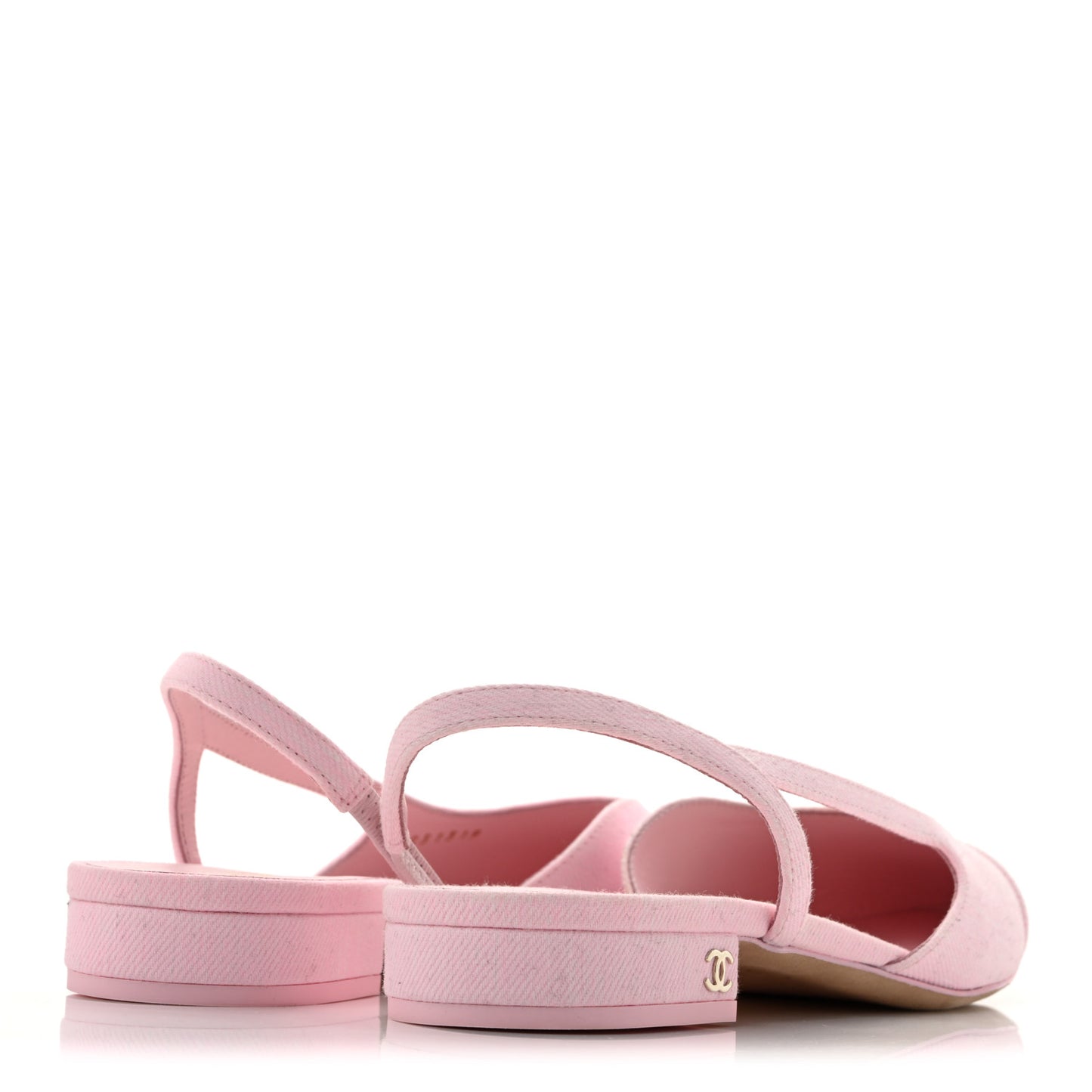 Denim Cap Toe CC Slingback Flats 37.5 Light Pink