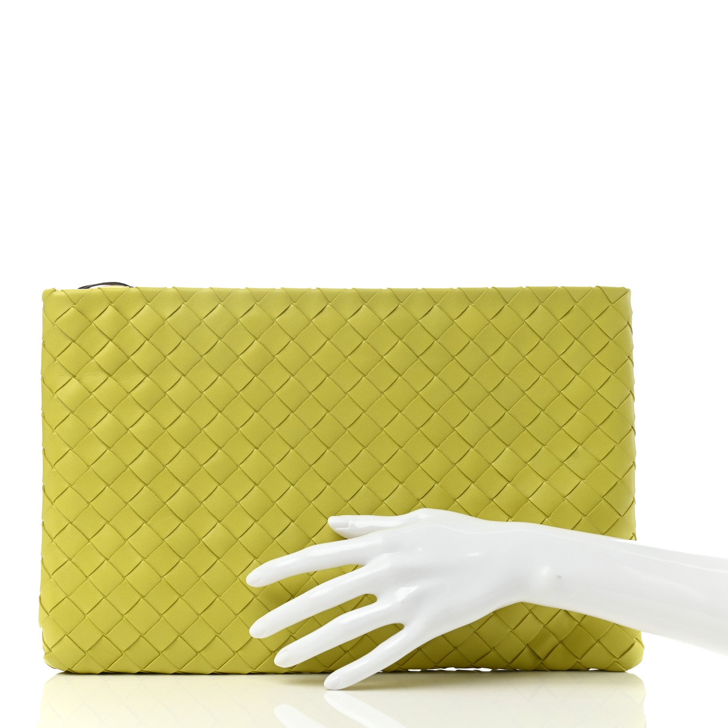 Bottega Veneta Nappa Intrecciato Large Flat Pouch Kiwi 2 of 7