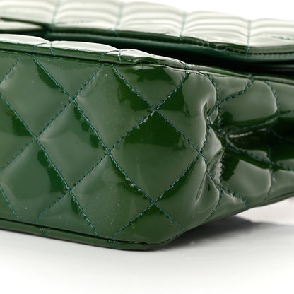 Chanel Patent Calfskin Quilted Medium Double Flap Green 11 of 19