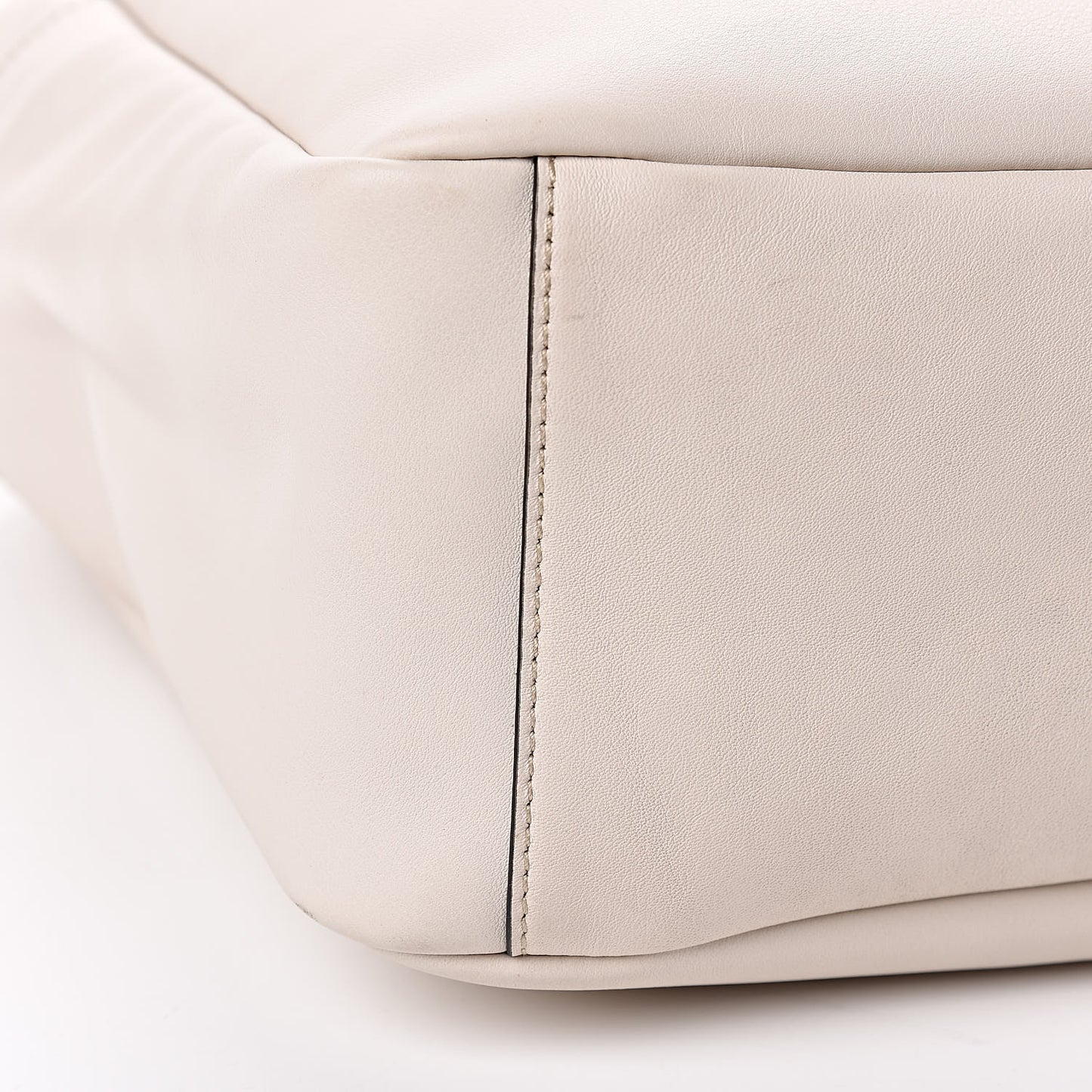 Calfskin Skull Perforated Tote Off White