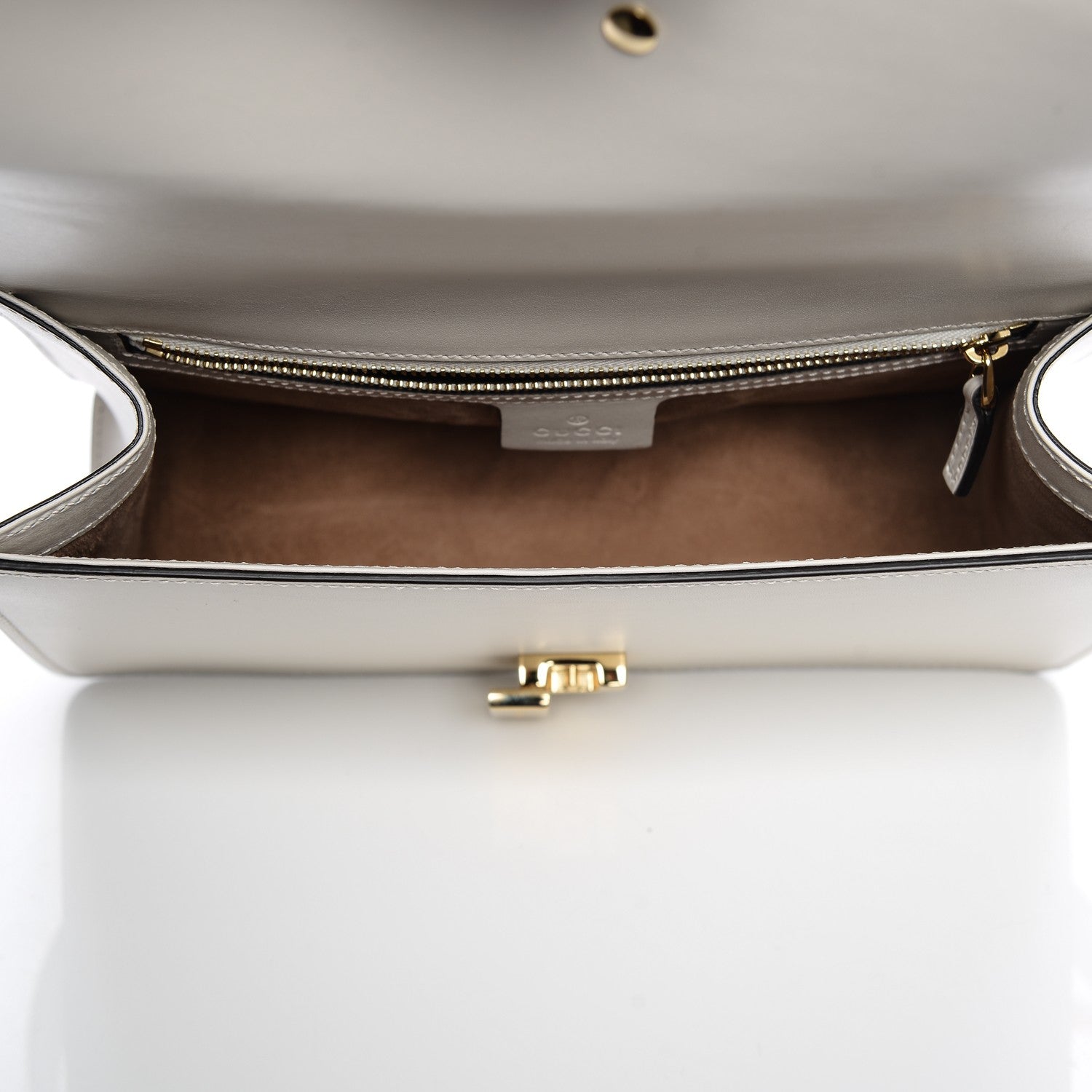 Gucci Calfskin Small Sylvie Shoulder Bag Off White 5 of 7