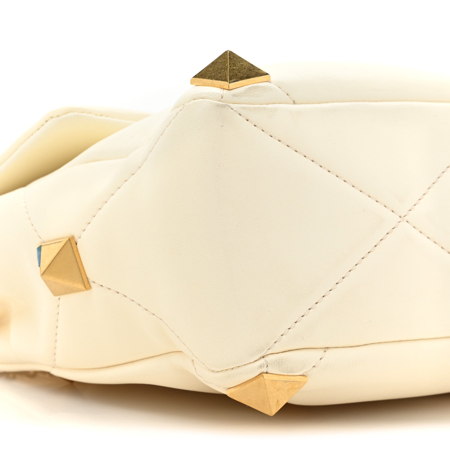 Valentino Garavani Nappa Large Roman Stud Shoulder Bag Ivory 8 of 12